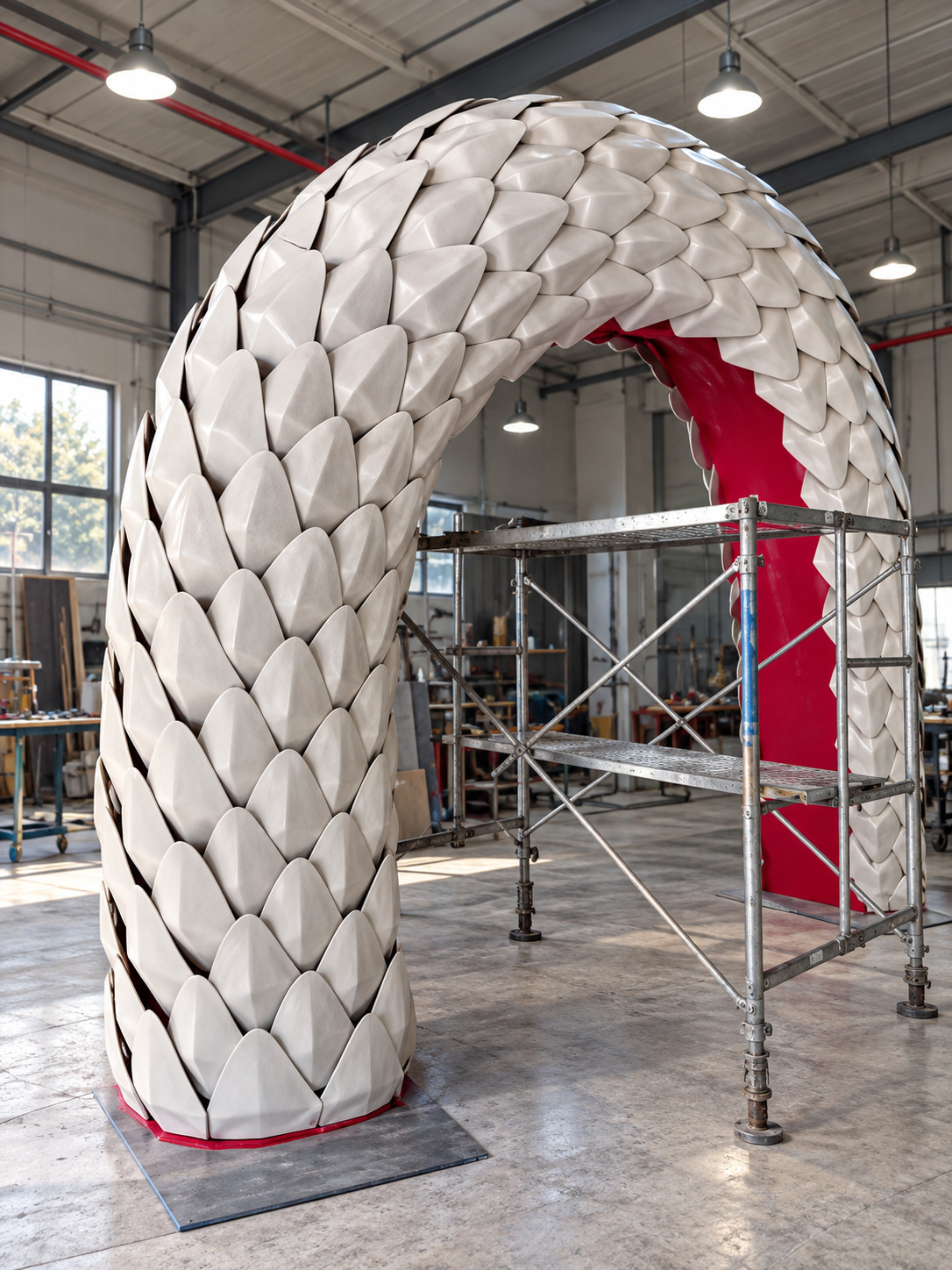 Sculptural Dragon Retail Installation — preassembly 01